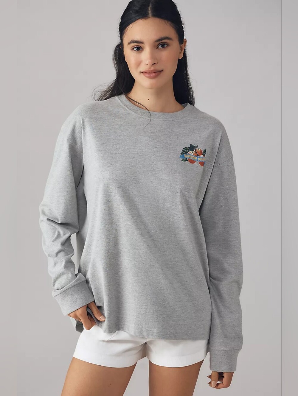 Damson Madder x Anthropologie Fruits D'été Long-Sleeve Graphic Tee EU Size 10/ 6